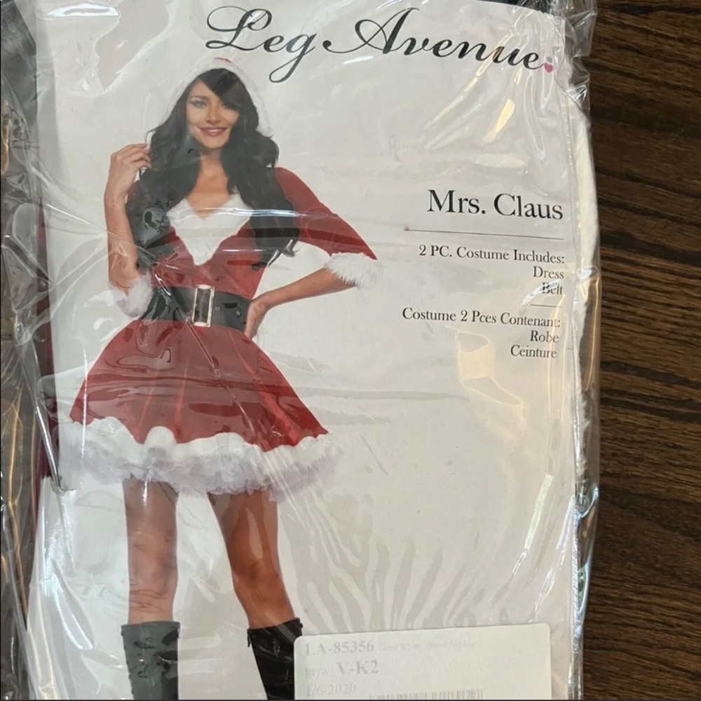 Leg Avenue 2 piece Mrs Claus Costume Santa Women S/M